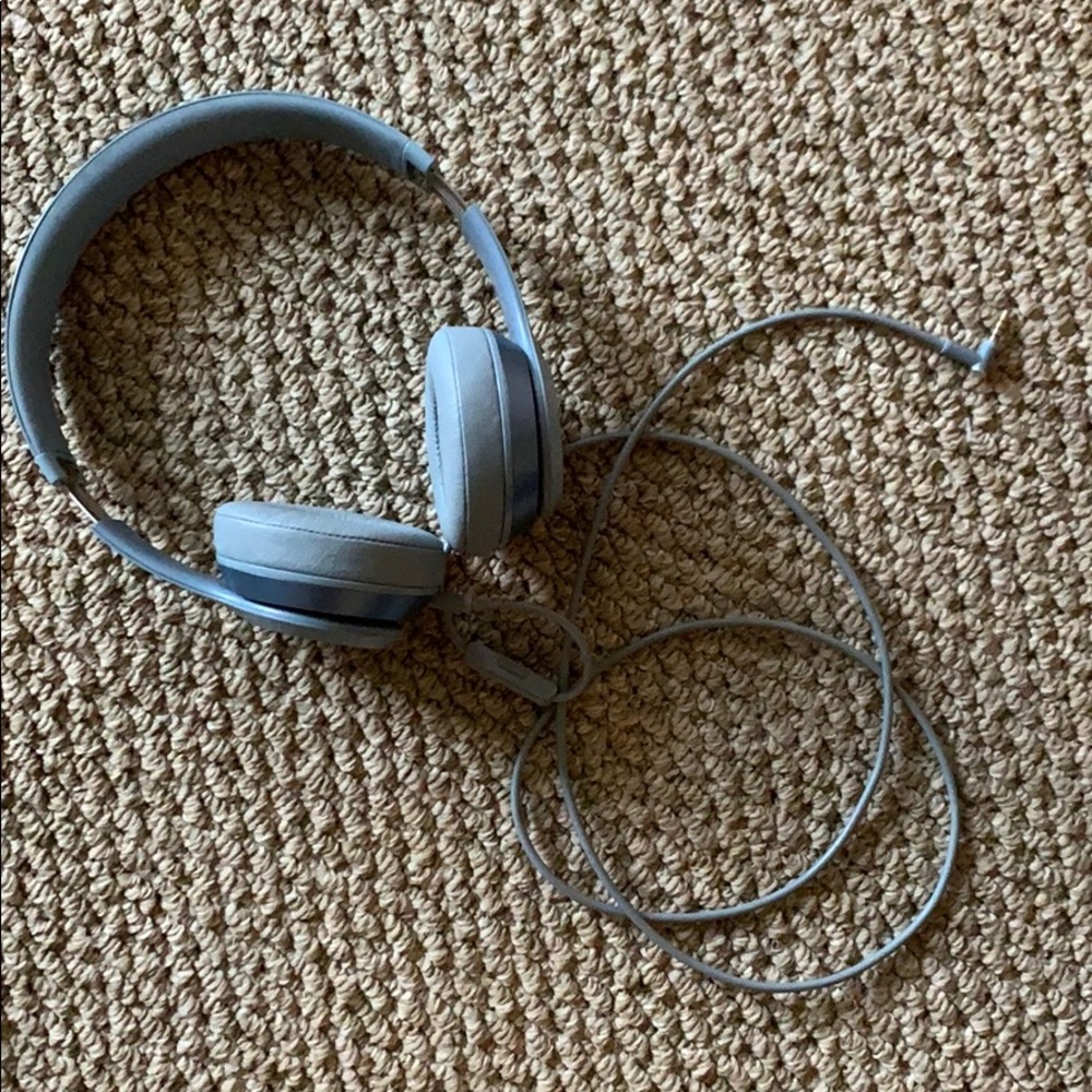 Blue gray Beats headphones